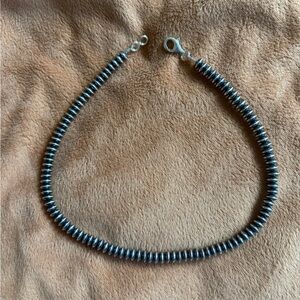 Navajo Sterling Silver saucer pearl choker necklace